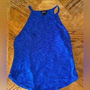 Blue halter tank top small